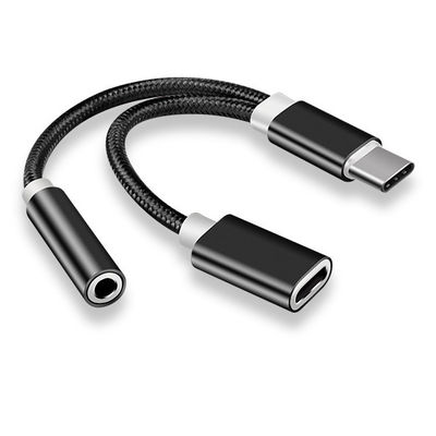 2 en 1 type C à 3,5 mm chargeur casque audio jack câble USB C portable type C à 3,5 mm adaptateur de connecteur pour téléphone portable