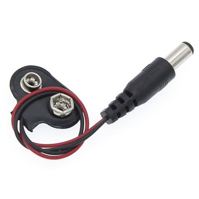 Connecteur de pinceau à batterie à courant continu de 9V mâle 5,5x2,1 mm câble d'alimentation jack à baril pour porte-batterie