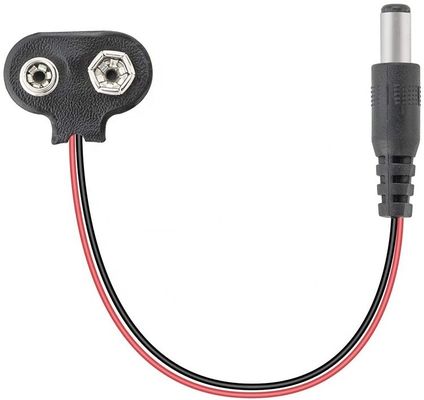 Connecteur de pinceau de batterie 9V à courant continu mâle 5.5 mm/2.1 mm câble d'alimentation en fiche pour porte-batterie
