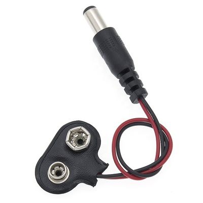 Connecteur de pinceau à batterie de 9 V à courant continu mâle 5,5 mm 2,1 mm Jack Plug Cable d'alimentation pour porte-batterie