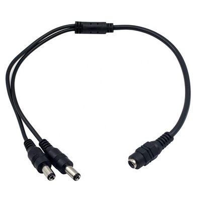 1 à 2 façons 1 Femme à 2 Homme 5.5x2.1 mm câble de séparation d'alimentation en continu pour caméra de vidéosurveillance