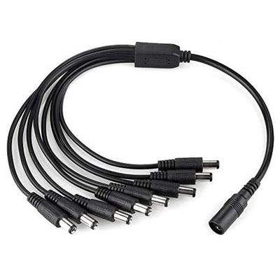 1 à 8 voies 1 Femme à 8 mâles 5.5x2.1 mm câble de séparation d'alimentation en continu pour caméra de vidéosurveillance bande LED