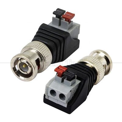 Terminal à vis sans soudure 2 broche Appuyez sur le bouton BNC Connecteur masculin Femme Adaptateur d'alimentation pour caméra de vidéosurveillance