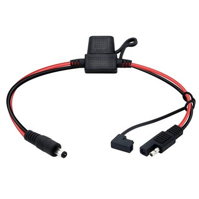 10A Fuse DC Jack 5.5x2.1mm à SAE câble d'extension de prise électrique pour le chargeur de panneau solaire de moto