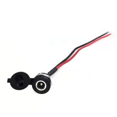 Panneau monté en filetage DC Socket Femme Jack 5,5x2,1 mm à 2 fils Open Pigtail End Cable