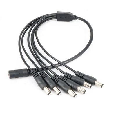 1 à 6 façons 1 Femme à 6 Homme 5.5x2.1 mm câble de séparation d'alimentation en courant continu pour caméra de vidéosurveillance bande LED