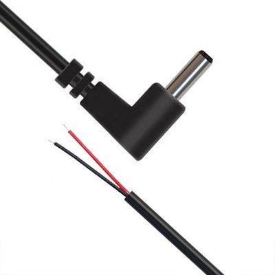 90 degrés angle droit DC Jack 5,5x2,1 mm 5,5x2,5 mm 1,35x3,5 mm à ouvrir le fil de fin de câble de queue de cochon