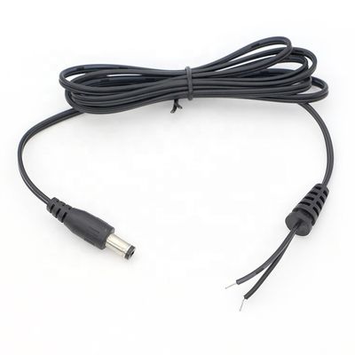 Jack à baril en courant continu mâle femelle de 2,1x5,5 mm à câble de charge en courant continu à queue de porc ouverte