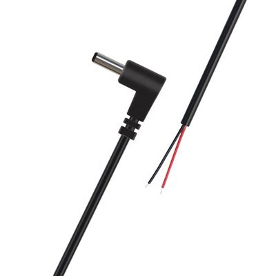 Personnalisation 90 degrés Angle de baril DC Jack mâle 3,5x1,35 mm à dépouillé fil de ferraille en conserve Pigtail Cable à l'extrémité nue