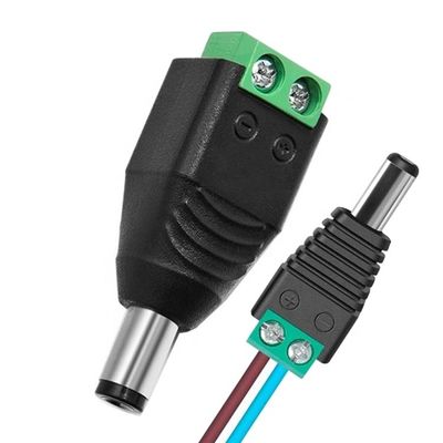 12v 24v sans soudure 5,5x2,5mm 5,5x2,1mm connecteur de prise électrique DC mâle Jack adaptateur pour caméra de surveillance