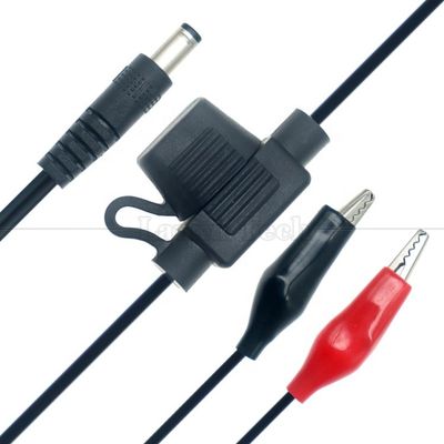12V DC 5,5X2,1 mm à Alligator Clips câble électrique à fusible pour caméra de trail