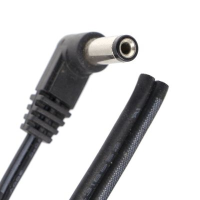90 degrés à angle droit Jack à baril en courant continu 2,1x5,5 mm mâle femelle à l'extrémité libre câble d'alimentation en courant continu à queue de cochon ouverte