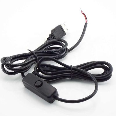 1m Blanc noir LED bande d'alimentation sur et hors bouton câble d'extension de commutateur USB type A