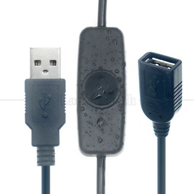 Indicateur de couverture imperméable Lumière de type mâle à femelle USB alimentation ON OFF câble de commutateur de charge pour lampe à LED