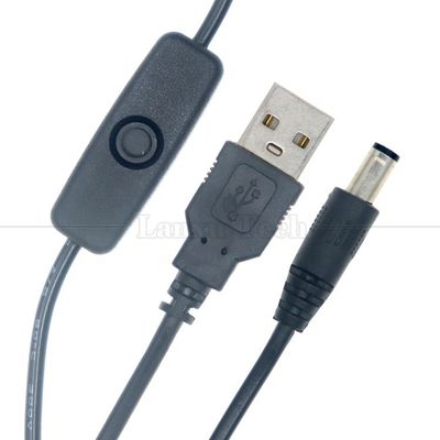 Énergie de haute qualité ON OFF Commutateur USB à courant continu 5.5x2.1mm câble de chargeur pour l'éventail de lampe à LED