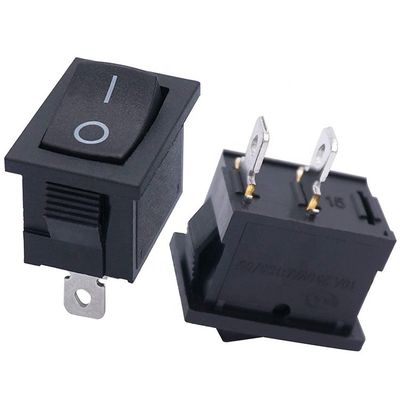 AC 6A/250V 10A/125V Noir 2 épingles position coupure en ON OFF Commutateur électrique Rocker bateau