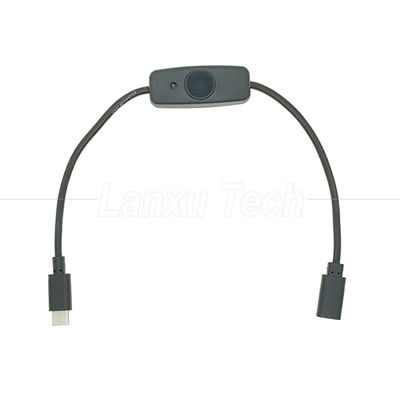 USB type C mâle à femelle sur éteindre le câble d'extension du commutateur à capuche en silicium pour le ventilateur de lampe Raspberry Pi
