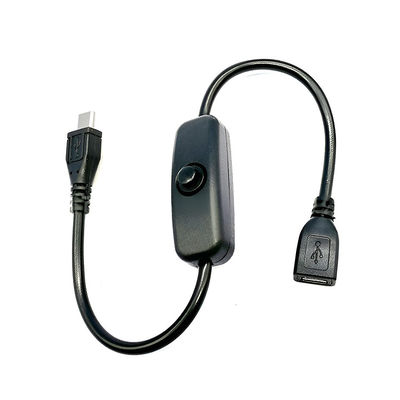 USB Micro B Extension de sexe masculin à féminin allumé et éteint Bouton 501 câble de commutateur