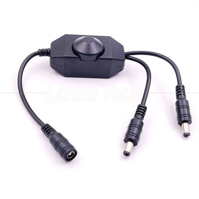 12v 1 Femme à Splitter 2 Homme Puissance CC allumée et éteinte Contrôleur de commutateur de rotation Dimmer LED pour lampe