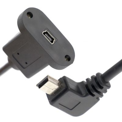 Fermeture à vis à angle droit de 90 degrés, mâle à femelle, câble d'extension mini-paneau USB