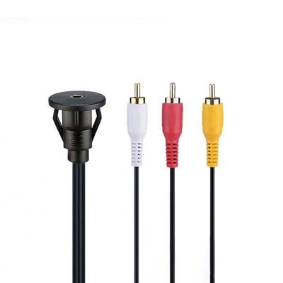 Cable d'extension étanche DC 3.5 à 3RCA personnalisé avec panneau de montage à décharge pour ordinateur de moto pour voiture, camion, bateau