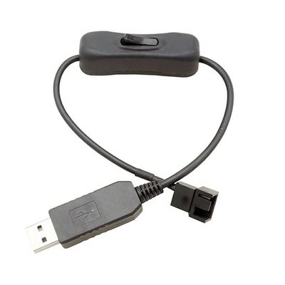12V Step UP Boost USB à 3 broches 4 broches PWM PC Ventilateur ON OFF Commutateur câble d'adaptateur d'alimentation