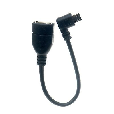 Portable court angle droit de 90 degrés Micro V8 à USB femme prise OTG câble d'adaptateur pour téléphone portable