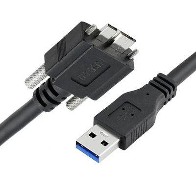 Superspeed Data 5Gbps Panneau de verrouillage à vis monté Micro B 3.0 à câble d'extension USB 3.0 A