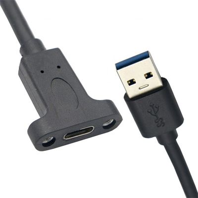 Serre-boucle à vis USB 3.0 Un mâle à USB de type C 3.1 Un câble d'extension USB 3.0 monté sur le panneau