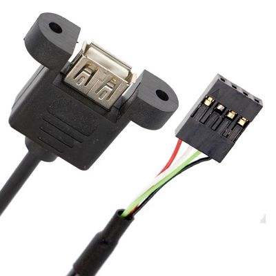 Le câble de ferraille à vis de haute qualité 1M 2M USB monté sur le panneau féminin du câble Dupont