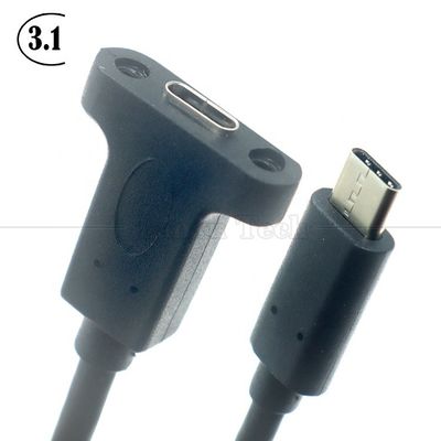 10 Gbps 0,3m 1m mâle à femelle Type C 3.1 Panneau monté en vis trou de verrouillage câble d'extension USB