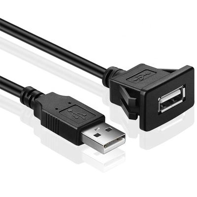 Panneau de tableau de bord à prise de courant USB mâle à femelle câble d'extension de montage