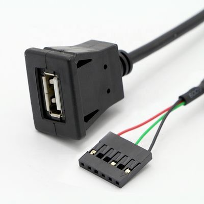 USB 2.0 Un câble de montage de panneau mâle avec 6 fils Terminal Dupont