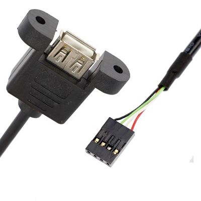 Cable de raccordement à vis personnalisé 1M 2M USB féminin monté sur un panneau à Dupont