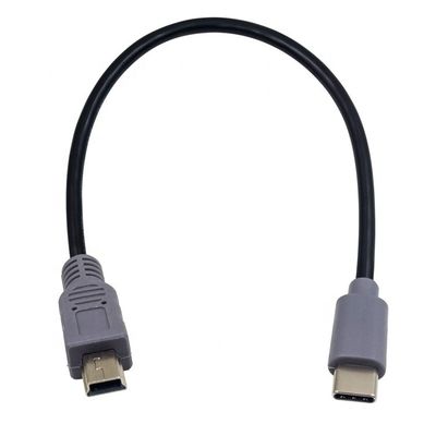 Chargement de données USB de type C à mini câble d'adaptateur USB OTG à 5 broches pour vidéo de caméra téléphonique