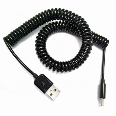 Cable de recharge de données rétractable 1M 2M 3M en spirale enroulée Mini USB 5 PIN à USB
