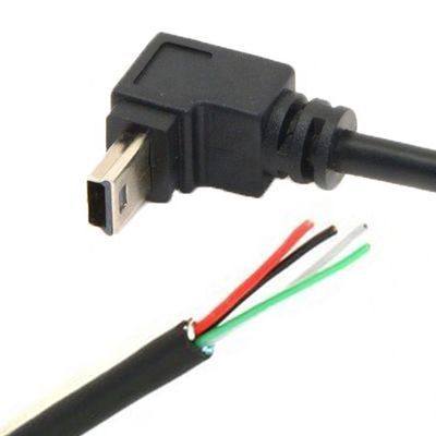 90 degrés vers le haut vers le bas angle gauche droit Mini USB à dépouillé fil nu Cable à queue de cochon à bout ouvert
