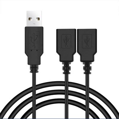 OEM personnalisé 2m 1 mâle à 2 femelles Y câble USB pour la recharge