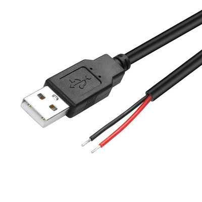 5V USB pour ouvrir les fils nus en conserve rayés à l'extrémité du câble de chargeur d'alimentation Pigtail pour lampe à bande LED