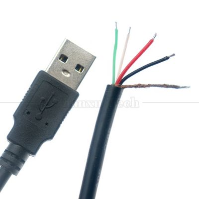 Fabrication personnalisée USB A mâle à dépouillé fil nu Cable à queue de porc à bout ouvert