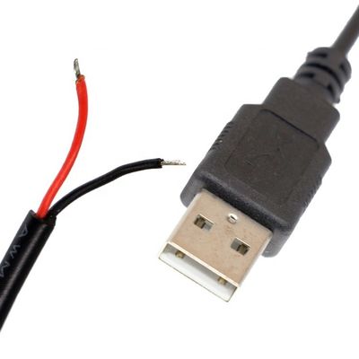 OEM USB 2.0 Un mâle à ouvrir soudage en conserve dépouillé 2 câbles de charge de fin de fil
