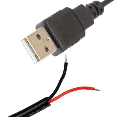 OEM USB 2.0 Un mâle à ouvrir soudage en conserve dépouillé 2 fil d'extrémité pigtail câble de charge