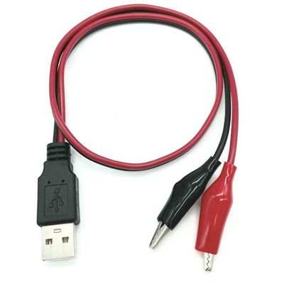 Crocodile Clamps Alligator Clip à USB Un câble d'adaptateur de fil d'essai mâle pour le circuit d'essai