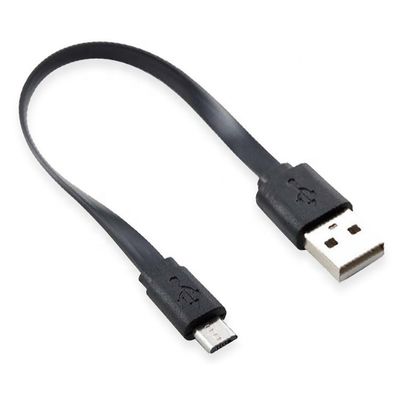 Cable micro USB court noir blanc plat pour haut-parleur Power Bank