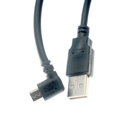 Personnalisé 1m 2m 3m 5m 90 degrés angle gauche Micro B 5p à USB A câble mâle