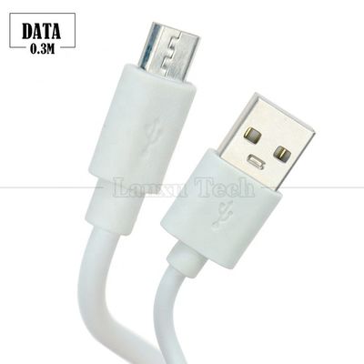 Cable de chargement Micro USB de 30 cm blanc noir pour téléphone Android