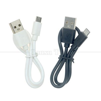 Courte 30cm 50cm 1m Blanc Noir Données de charge rapide 1A V8 Micro B à USB Un câble de charge mâle pour téléphone Android Power Bank haut-parleur