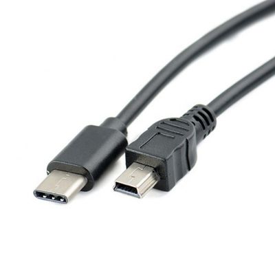 Chargement de données USB de type C à Mini B 5 broches câble USB OTG pour appareil photo