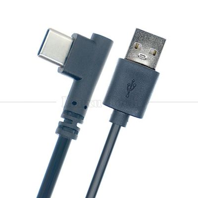 1M 2M 3M 5M 2A 24AWG de haute qualité 90 degrés angle droit câble USB de type C pour appareil photo de téléphone