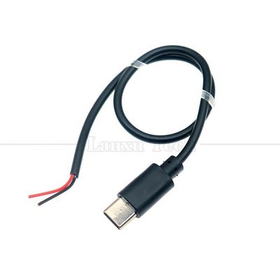 Chargement de données personnalisé 2 4 cœurs USB type C mâle femelle à dépouillé câble à queue de cochon
